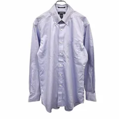 【中古】[印象A] LANDS END ランズエンド ドレスシャツ / ワイシャツ メンズ 39-82 ヘザーネイビー 綿100% 無地 長袖 胸ポケット ボタンダウン ノンアイロン スーピマのサムネイル