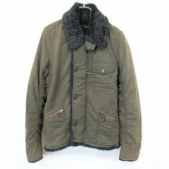 【中古】[印象BC] JOHNBULL ジョンブル フェイクファージャケット / ブルゾン レディース S 緑系 綿×ナイロン 脇にハトメのベンチレーションホール付き 袖に薄手の中綿 ボタン×ジップ留め 無地 長袖のサムネイル