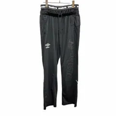 【中古】[印象AB] UMBRO アンブロ パンツ メンズ O XL LL (86) ブラック 黒×白×茶 ポリエステル×ポリウレタン ファスナーなど無し ウエストが重ね着風 ロゴ 刺繍 プリントのサムネイル