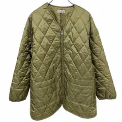 【中古】[印象A] BEAMS LIGHTS ビームスライツ キルティングコート レディース 36 カーキグリーン ポリ100% 内ポケット無し 少し薄手 中綿入り Vネック ジップアップ 長袖のサムネイル