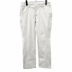 【中古】[印象A] mizuno GOLF ミズノ ゴルフ パンツ / ボトムス レディース M グレーホワイト 白系×ピンク ストレッチ ストレート ロゴ刺繍 ジップフライのサムネイル