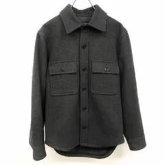 【中古】[印象A] URBAN RESEARCH アーバンリサーチ メルトンシャツジャケット メンズ M メランジ グレー ウール×ポリ ロングテール ボタン留め 裏地無し 無地 長袖のサムネイル
