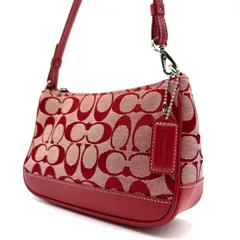【良品✨】COACH y2k accessory porch signature oneshoulder bag red leather canvas コーチ アクセサリーポーチ 極希少