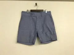 本物ミスタージェントルマンMR.GENTLEMANショートハーフパンツサーフミリタリーアメカジワークビジネススーツモードドレスストリートスケーターゴルフメンズ青ブルーL日本製のサムネイル
