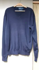 ポロラルフローレン Vネック ニット セーター / メンズ L / ネイビー / Vネック