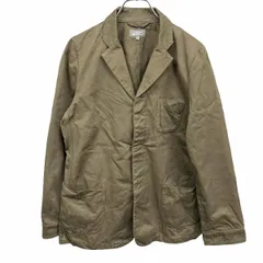 【中古】[印象AB] UNITED ARROWS PINK LABEL ユナイテッドアローズ オープンカラージャケット レディース L カーキ 綿100% 筒袖 開襟 フライフロント ボタン留め 裏地無し 無地 長袖のサムネイル