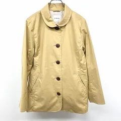 【中古】[印象A] Golden Bear ゴールデンベア ラウンドカラージャケット レディース M 杢ベージュカーキ 綿×ナイロン×ポリウレタン ボタン留め 内ポケット無し 袖口スリット 無地 薄手 裏地付き 長袖のサムネイル