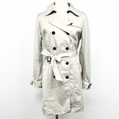 【中古】[印象AB] COMME CA ISM コムサイズム トレンチコート レディース L ライトグレー系 綿×ポリエステル×ポリウレタン 無地 内ポケット無し 薄手 ボタン留め 裏地付き 長袖のサムネイル