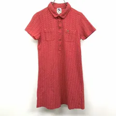 【中古】[印象AB] Arnold Palmer アーノルドパーマー ポロワンピース チュニック 鹿の子 カラフルなドット柄 綿100% 2 レッド系×ブルー×ホワイト×イエロー 赤系 レディース(キッズ？)