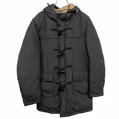 【中古】[印象AB] Green Label Relaxing ハーフダウンコート / パーカー メンズ L ブラック 黒×ベージュ ナイロン100%(ダウン90%+フェザー10%) ドットボタン×トグルボタン留め ハイネックフード 内ポケット×１ 無地 長袖のサムネイル