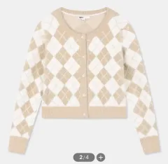 (新品) スパオ アーガイル カーディガン