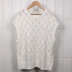 GU 　ジーユー　透かし編みニットベスト　メッシュベスト　ホワイト　Mサイズ