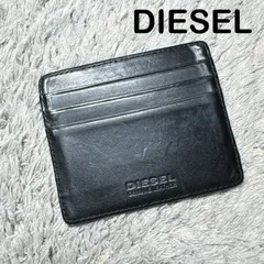 DIESEL ディーゼル カードケース 名刺入れ ブラック エンボスロゴ レザー