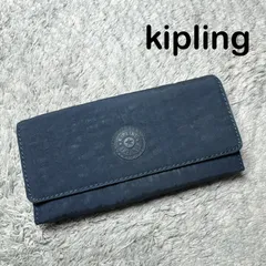kipling キプリング 長財布 フラップ式 ナイロン 三つ折り収納多 濃いネイビーのサムネイル