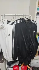 アディダス ジャージ（3本線 トレーナー トップス） ブラック/ホワイト