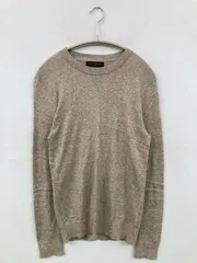 BANANA REPUBLIC バナナリパブリック ニット/セーター S ベージュ コットン カシミヤ シルク 無地 ミドル丈 長袖 クルーネック(丸首)