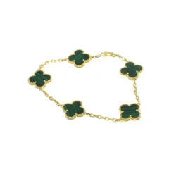 ヴァン・クリーフ＆アーペル(Van Cleef & Arpels) ヴィンテージアルハンブラ K18イエローゴールド(K18YG) マラカイト チャームブレスレット ゴールドのサムネイル