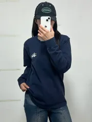 STUSSY ストックロゴ ロングスリーブ Tシャツ ネイビー