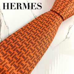 美品 HERMES エルメス ネクタイ ファソネ H柄 H織 ソリッド 無地