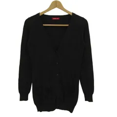 アプワイザーリッシェ カーディガン トップス 長袖 Vネック レディース 2サイズ ブラック Apuweiser-riche 【中古】