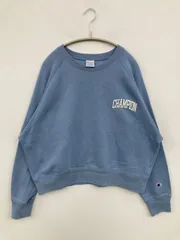 Champion チャンピオン スウェット FREE ブルー コットン 無地 前面プリント ブランドロゴ 長袖