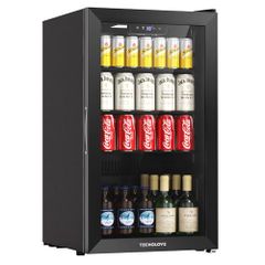 飲料冰箱 86L 3-18℃ 風扇式 寬45? 自動除霜 觸控式操作面板 左右開門 庫內燈 緊湊節能 時尚 單人居住 副冰箱 玻璃門 保冷庫 靜音 家用 臥室 遊戲房 酒吧 宿舍 酒店 彩 aa8d7915