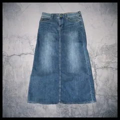 00's ヴィンテージ GAP 1969 デニムスカート M ロング丈 スリット ブルー カジュアル 古着 y2k