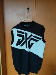 PXG ブラック/白 ニット ベスト