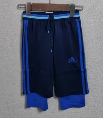 キッズ) 130) アディダス ネイビー レギンス ハーフパンツ