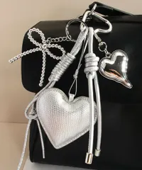 【日本倉庫即納】 バッグチャームリボン＆ハートキーホルダー