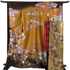 美品】 袋帯 秀品 タージ・マハル 金銀彩 黒 六通 正絹 【中古 