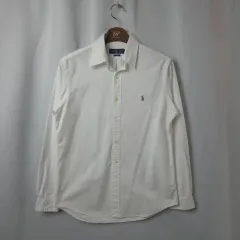 メンズM-L POLO RALPH LAUREN (ポロラルフローレン) 白 長袖 シャツ