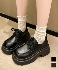 【日本倉庫即納】 厚底ローファー トラックソール シューズ