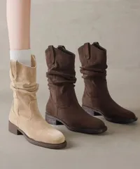 【日本倉庫即納】 ウエスタンブーツ ミドルブーツ 春秋冬靴