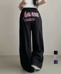 【日本倉庫即納】 バッグプリントワイドスエットパンツ韓国風