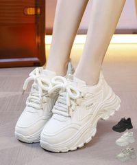 Babismery スニーカー グレー メッシュ 厚底 ストラップ - メルカリ