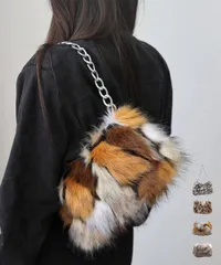 【日本倉庫即納】 ファーチェーンバッグミニトートバッグ秋冬