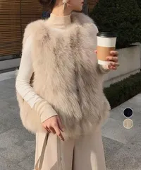 【日本倉庫即納】 フェイクファーベスト ふわふわファージレ