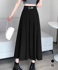 【日本倉庫即納】 プリーツスカート ベルト付き 韓国風