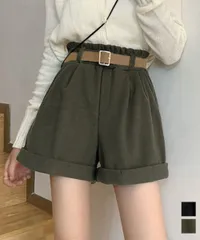 【日本倉庫即納】 ベルト付き ショートパンツ コーデュロイ