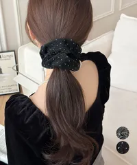 【日本倉庫即納】 シュシュ ラメ糸 ヘアゴム 韓国風