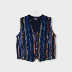 ケーブル ニット ベスト L