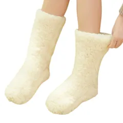 極厚 裏起毛 もこもこルームソックス 4カラー ワンサイズ 滑り止め付き
