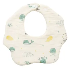 【普通郵便発送】 ベビー用品 ふんわり6層ガーゼスタイ 選べる4デザイン コットン ガーゼ 2段階調節