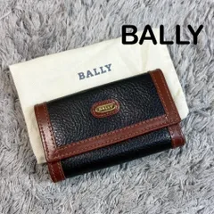 BALLY バリー キーケース レザー ブラック×ブラウン 保管袋付きのサムネイル