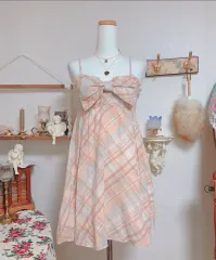 リズリサ ピンク チェック リボン ワンピース トラララ セシルマクビー ギャル