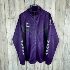 hummel ヒュンメル パープル × ブラック フルジップ　ラグラン ジャージ トラックジャケット メンズ L サイズのサムネイル