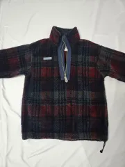 90s コロンビア Columbia チェックパターン シェルパフリース フリースジャケット ヴィンテージ 日本L