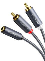 【新着商品】変換ケーブル 3.5mm 3.5mmステレオミニプラグ(メス) - 2RCA(オス) RCA 赤白ケーブル Y型 分岐 UGREEN 金メッキ仕様 25cm