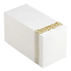 紙ナプキン 100枚セット 大判20X10Cm ゴールデン花柄 折りたたみタイプ ホテル・レストラン用 パーティー向け 食卓を華やかに演出のサムネイル